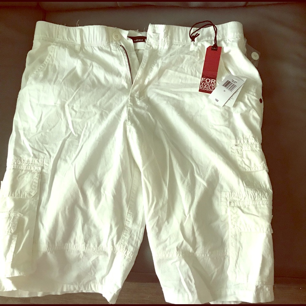 Men’s Cargo Shorts (White)